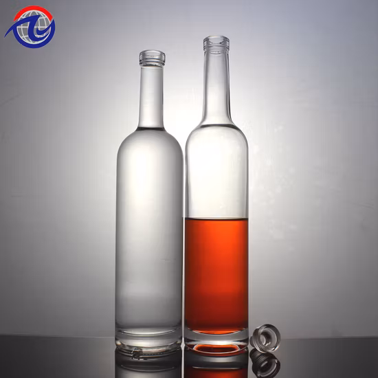 Super Flint 700ml 750ml 1000ml Vodka Gin Rum Whisky Brandy Garrafa de licor de vidro de oxigênio