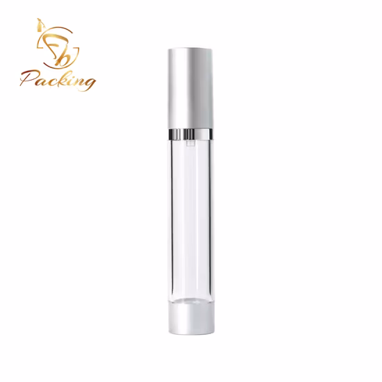 Alta transparência como material 5ml 10ml 15ml 20ml 30ml Frasco mal ventilado com bomba e tampa de material de alumínio