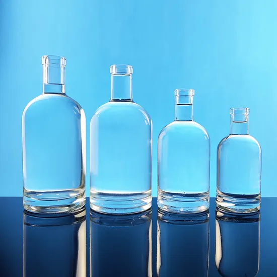 Garrafa de vidro de licor de 750ml feita sob medida Garrafa de vidro premium super transparente 750ml Design personalizado Garrafas de vidro foscas de 750 ml de uísque gin tequila