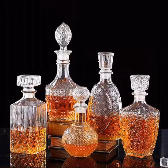 Garrafa transparente/ garrafa de vodka/ garrafa de vinho/garrafa de cristal/garrafa de tequila